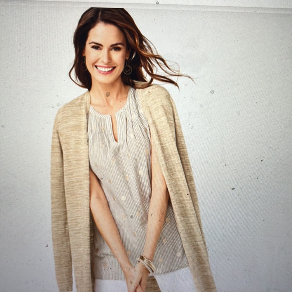 Talbots lightweight duster marled LP - Picture 6 of 7